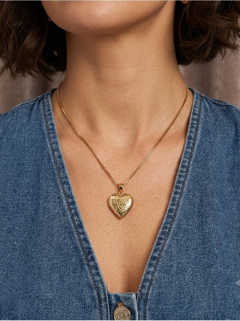 DAINTY Heart Lock Necklace | Gold Plated | Gift for Mother |